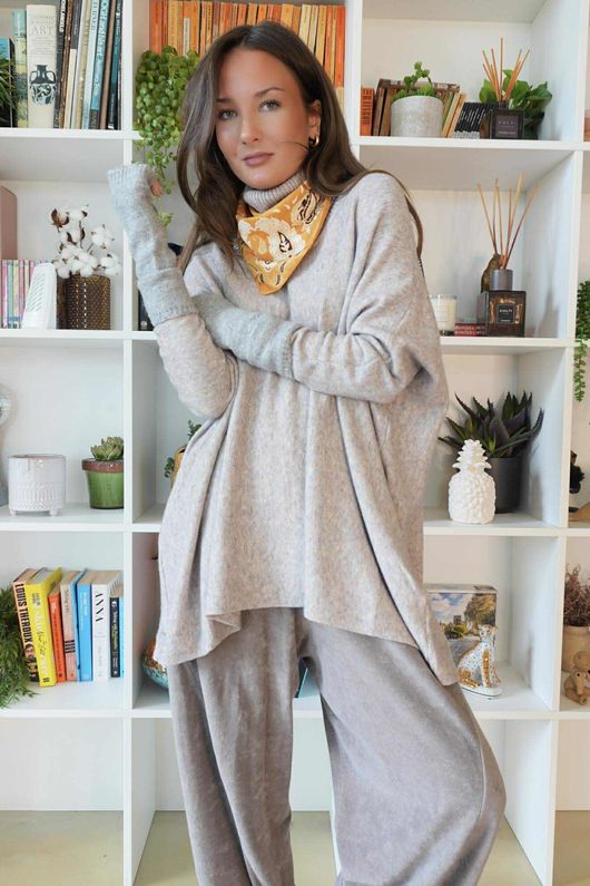 Beyond Terry Oversized Cowl Knit Clay Marl